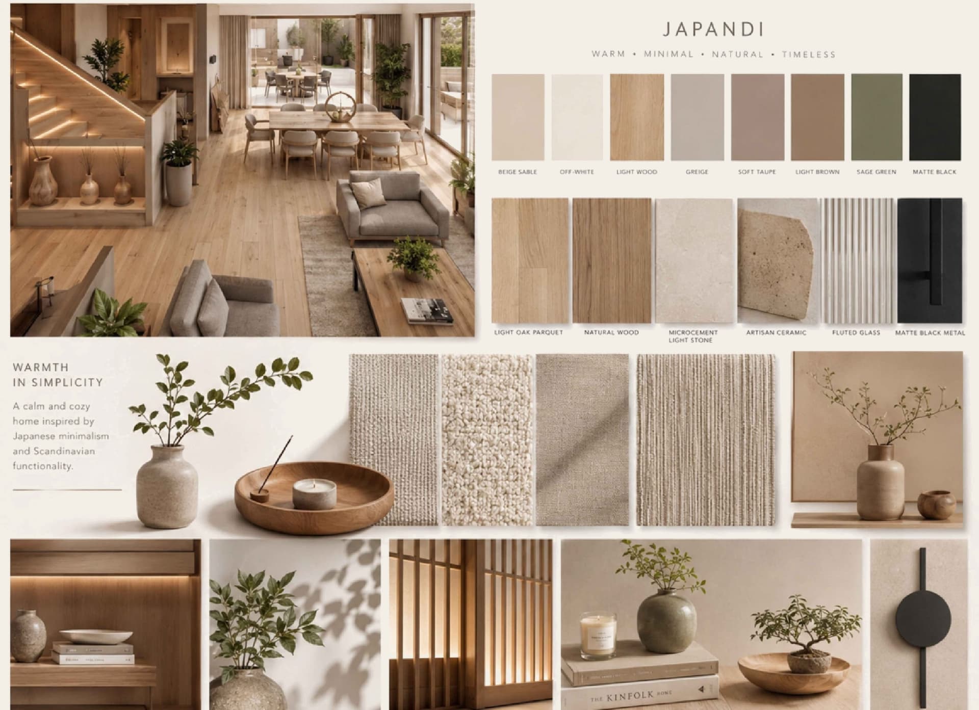Japandi mood board